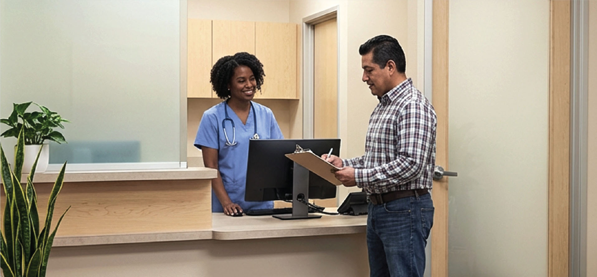 Medical office reception area showing a healthcare practice environment